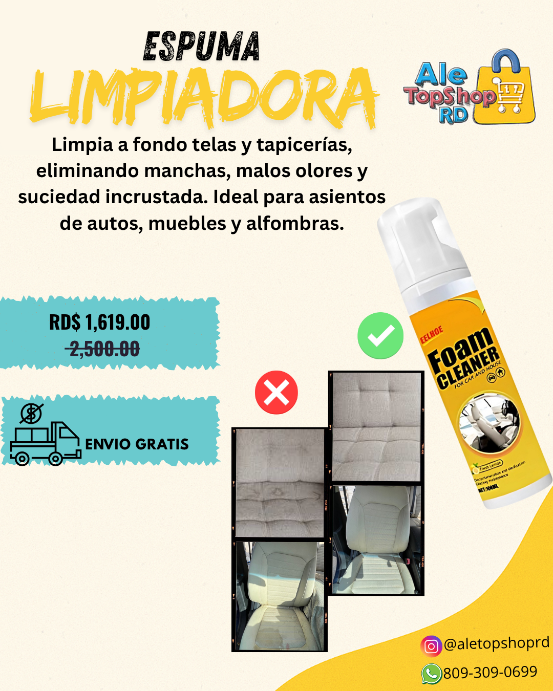 ESPUMA LIMPIADORA PARA AUTOS